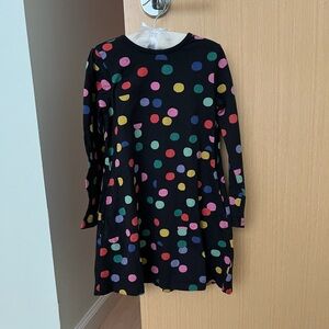 Hanna Andersson A-line dress with side pockets, long sleeve, 100% cotton